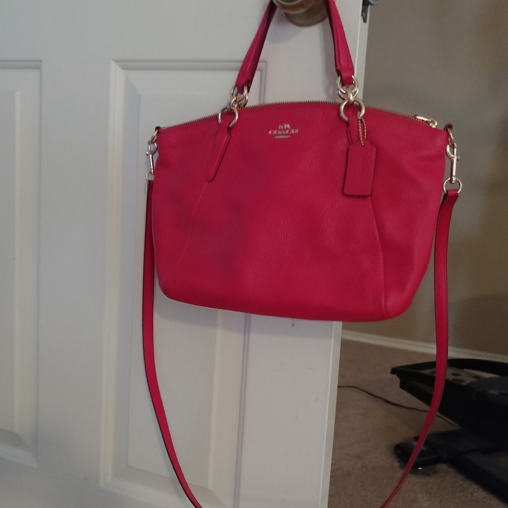 COACH Kacey Satchel Pink Fuchsia Purse Handbag